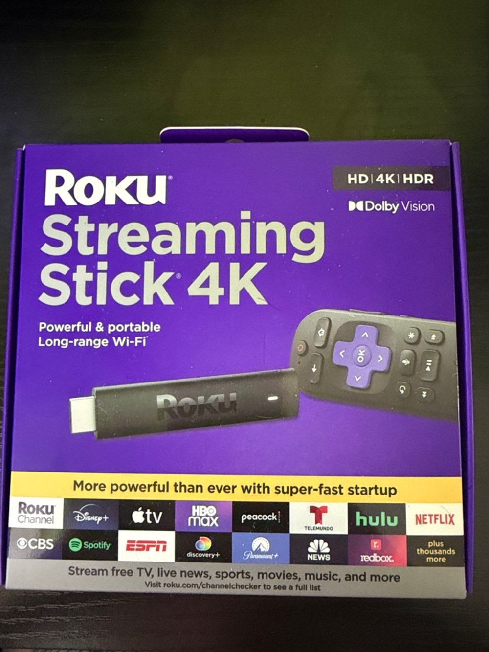 Roku Streaming Stick 4K – Purple and Black